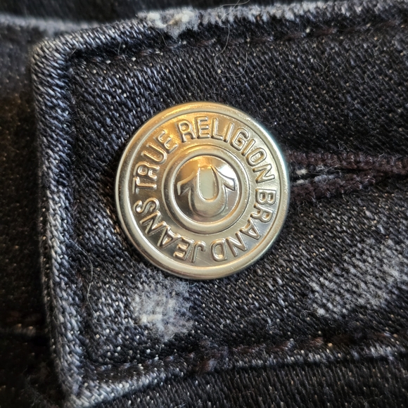 True Religion Halle Studded Super Skinny Jeans, Black Moon Stone, Sz 27 - Picture 4 of 12